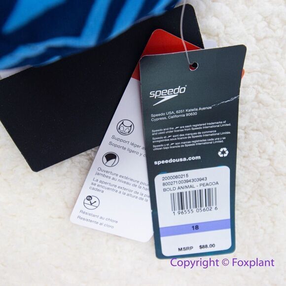 NEW Speedo Print High Neck One Piece Women's Recreational swimsuit, 18 - Picture 13 of 15